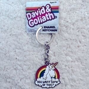 David & Goliath "You Want Some of This" Enamel Metal Keychain